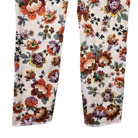 Anthropologie Womens Pilcro Floral Print Cigarette Slim Straight Jeans Size 28 - Picture 7 of 10